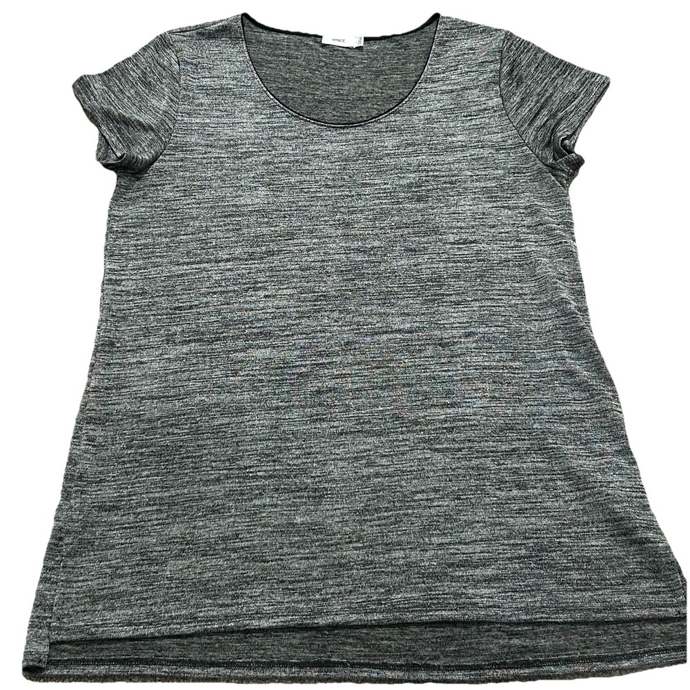 Vince Women's M  Heathered Sparkle‎ Short Sleeve Scoop Neck Shirt